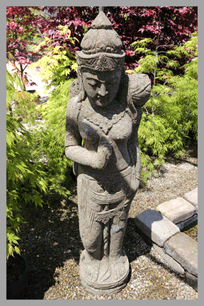 Dewi Tara Statue - Green Stone (59 Inches Tall)