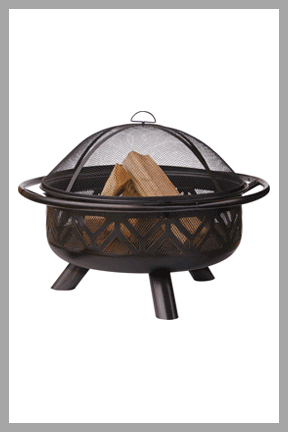 Rubbed Bronze Geometric Fire Pit (30 Inches)